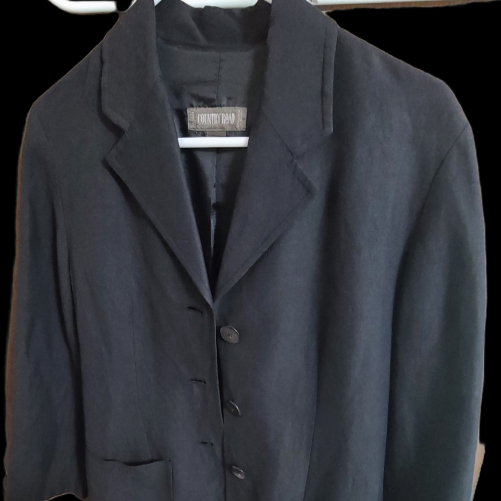 Vintage Country Road Black Lightweight Blazer Jacket Career Women’s Size 4